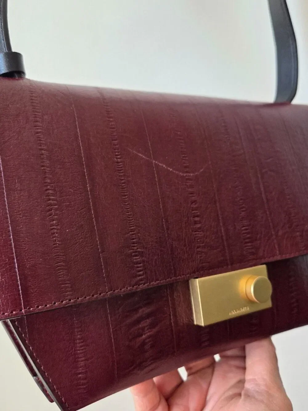 EUC LIKE NEW ALL SAINTS CROSSBODY BAG / CLUTCH LEATHER GOLD TONE HARDWARE